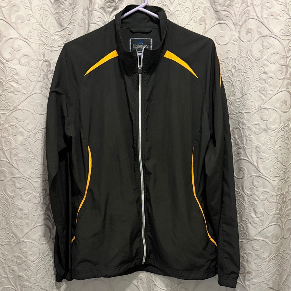 Holloway Men's Black Windbreaker with Yellow Trim